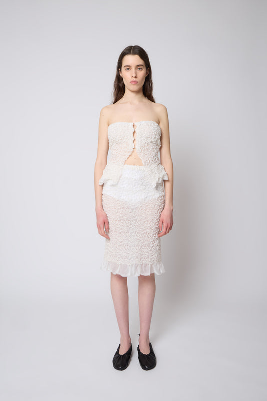 Lea Skirt in White Silk