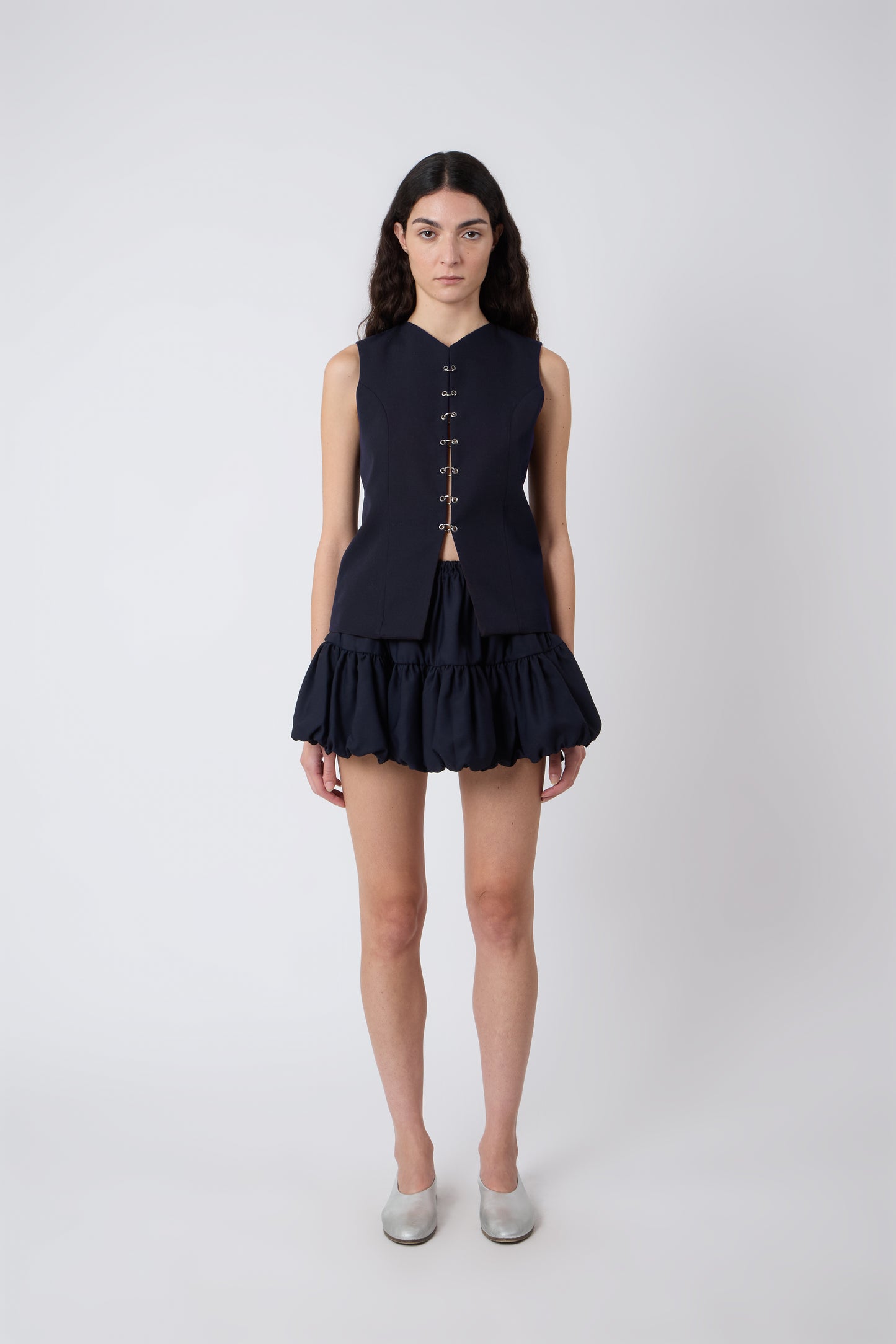 Macondo Vest in Blue Cotton