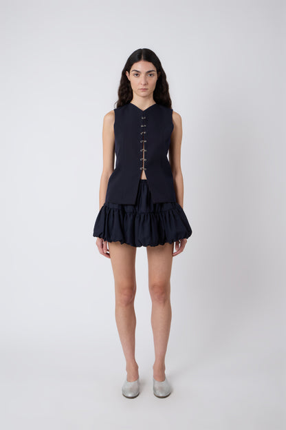 Macondo Vest in Blue Cotton