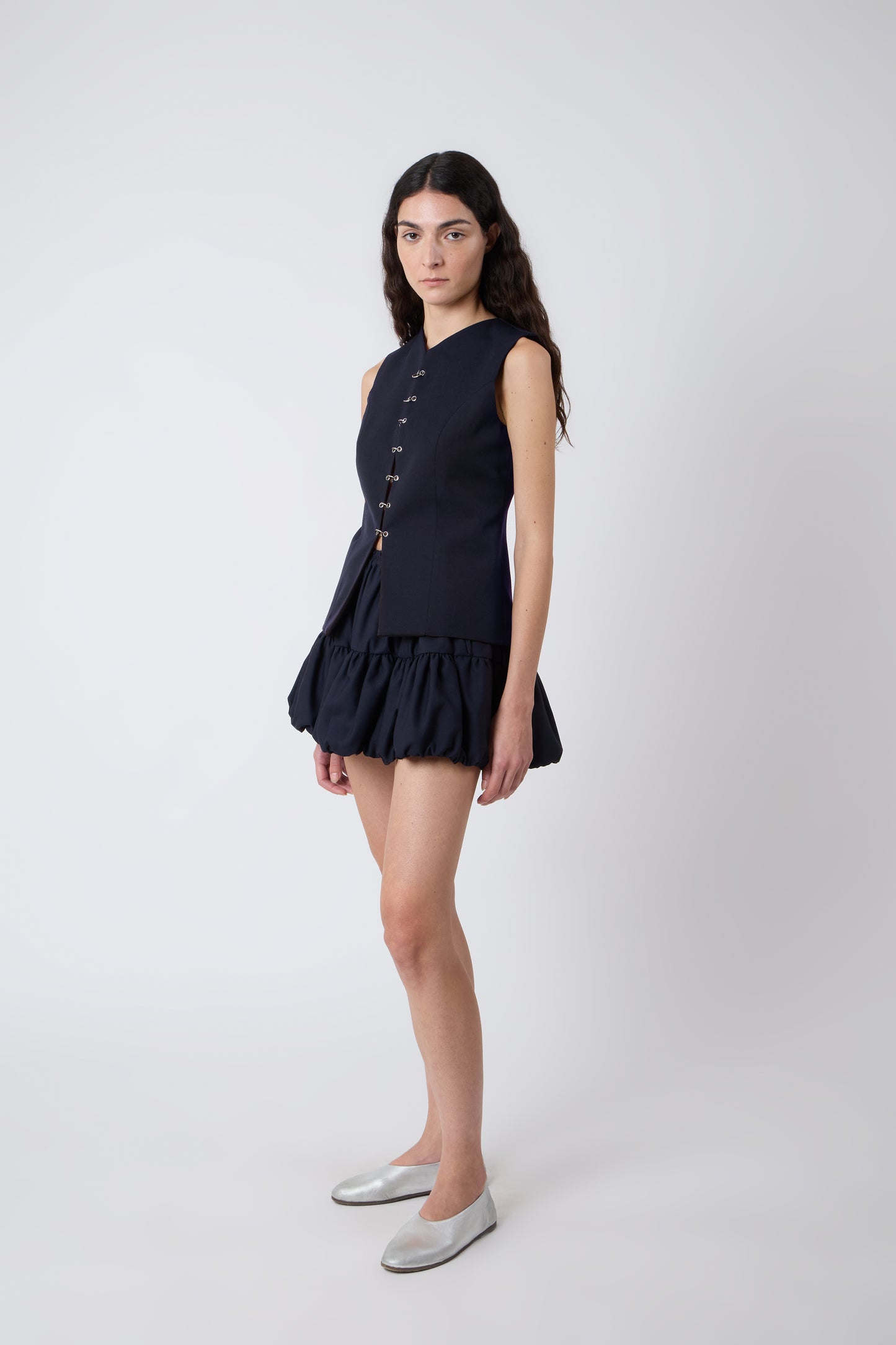 Macondo Vest in Blue Cotton