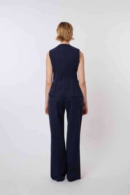 Macondo Vest in Blue Cotton