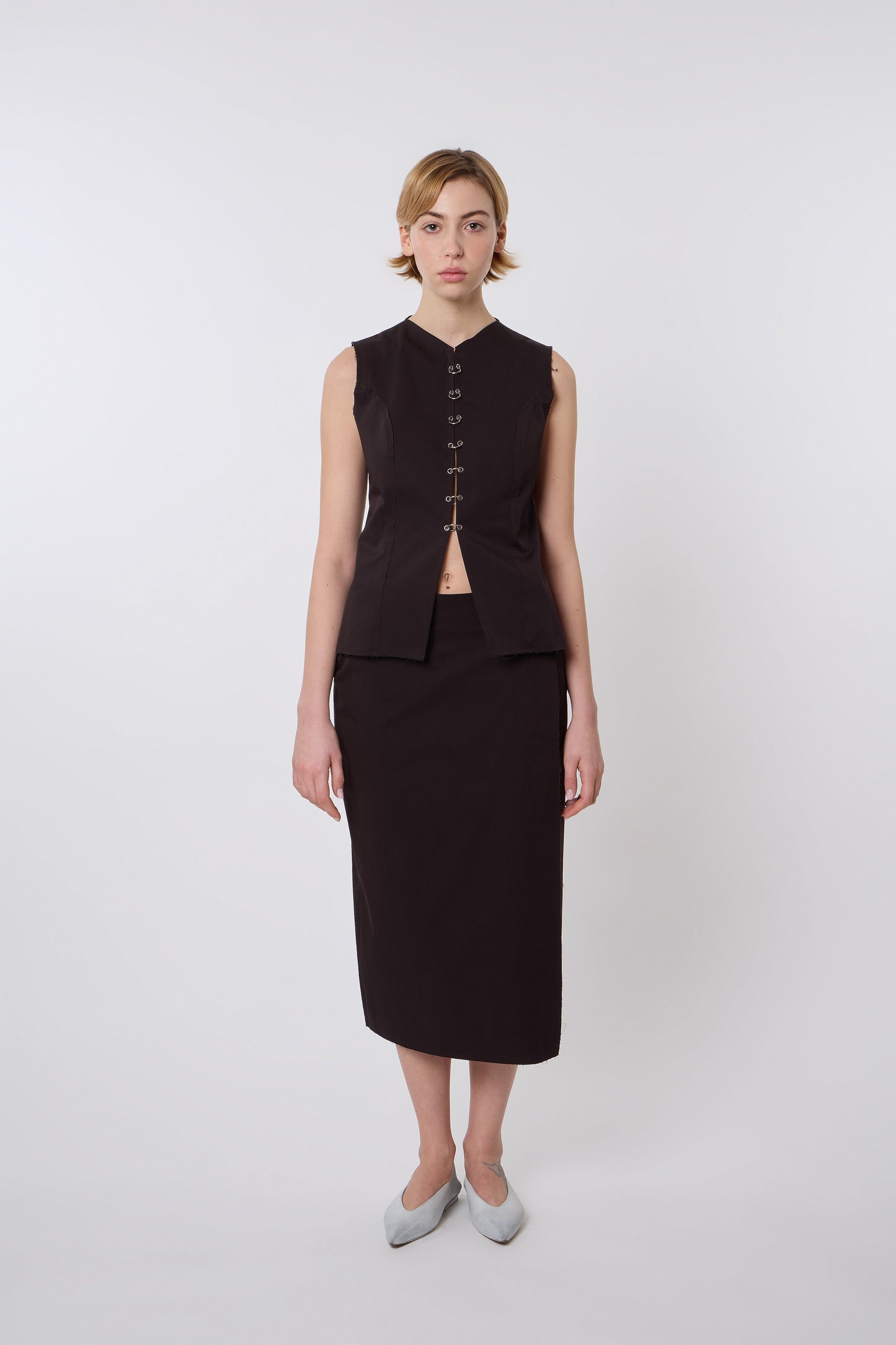 Macondo Vest in Brown Cotton