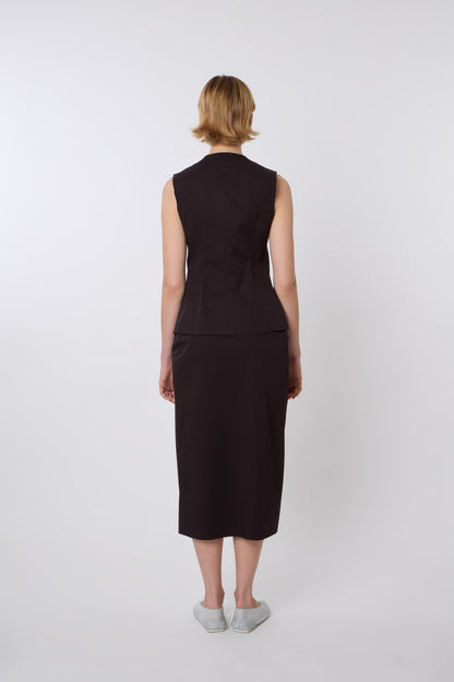 Macondo Vest in Brown Cotton