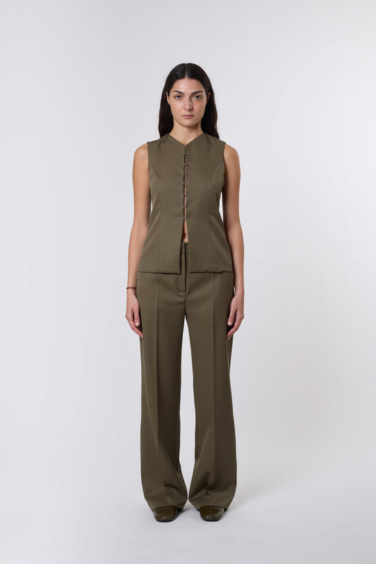 Macondo Vest in Olive Wool