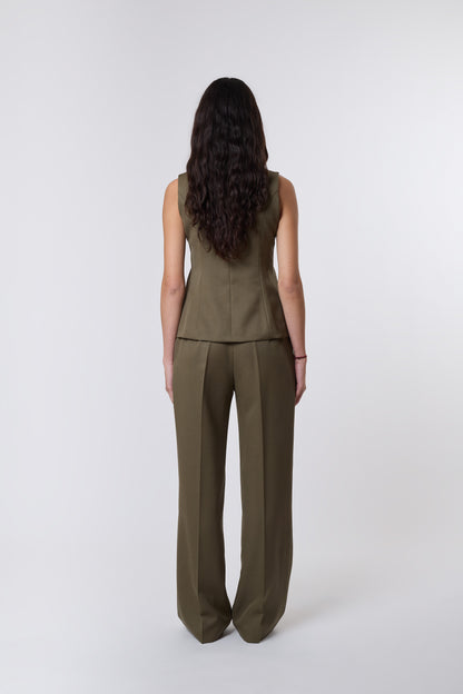 Macondo Vest in Olive Wool