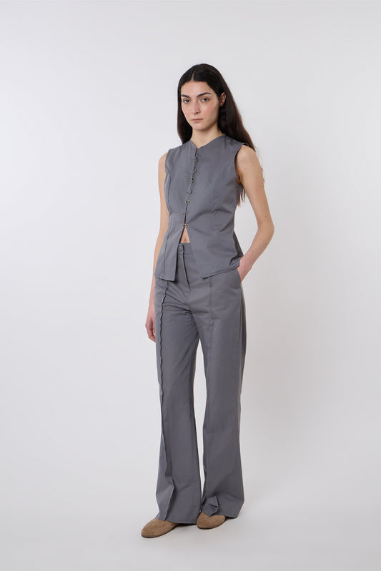 Macondo Vest in Grey Cotton