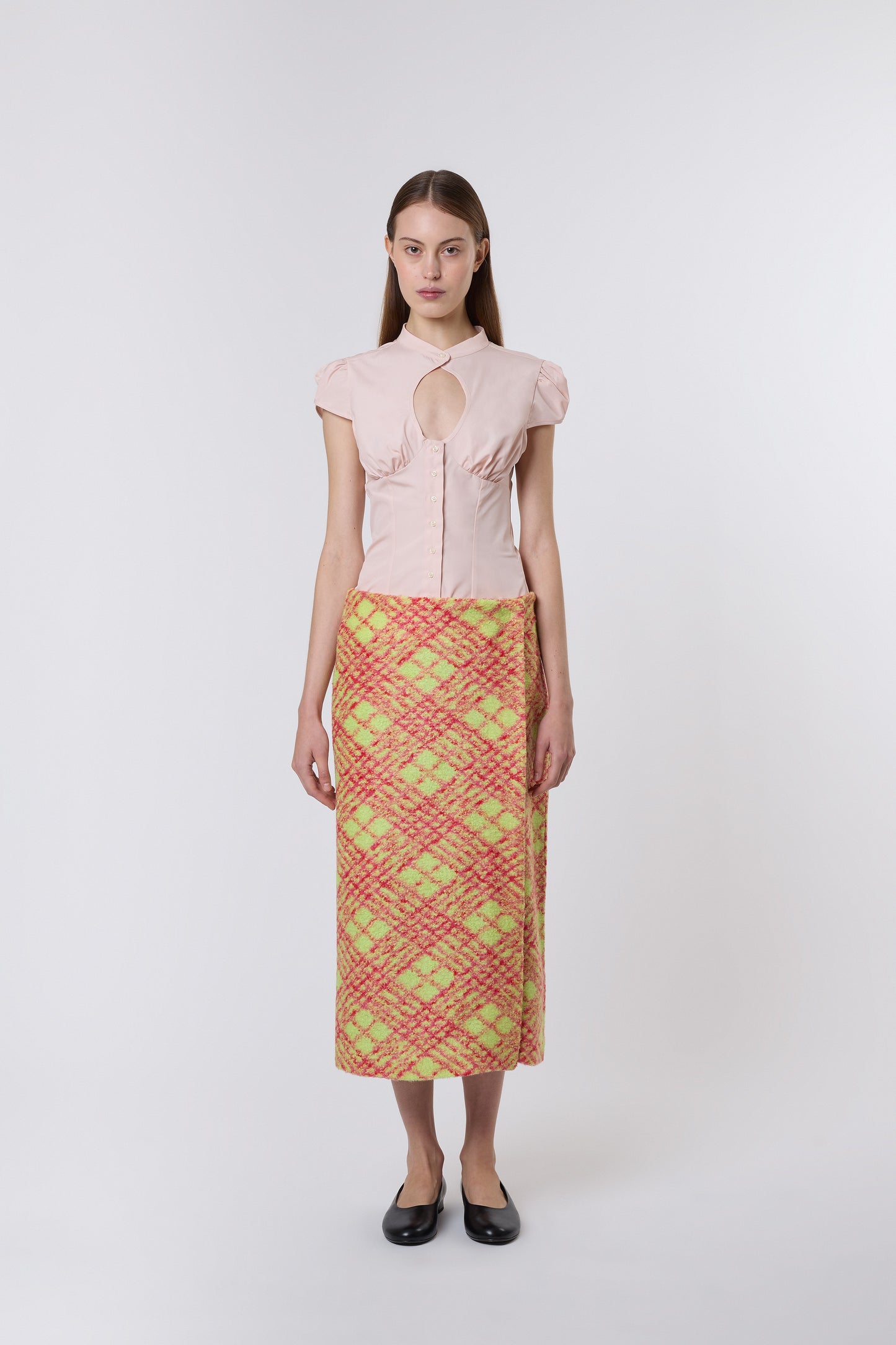 Madeleine Skirt in Lipstick Wool