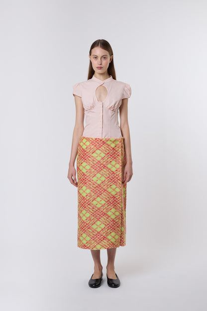 Madeleine Skirt in Lipstick Wool