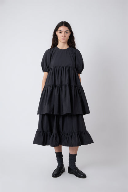 Isabelle Dress in Black Nylon - Archive