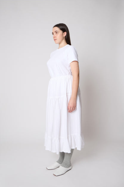 Margot Skirt in White Cotton