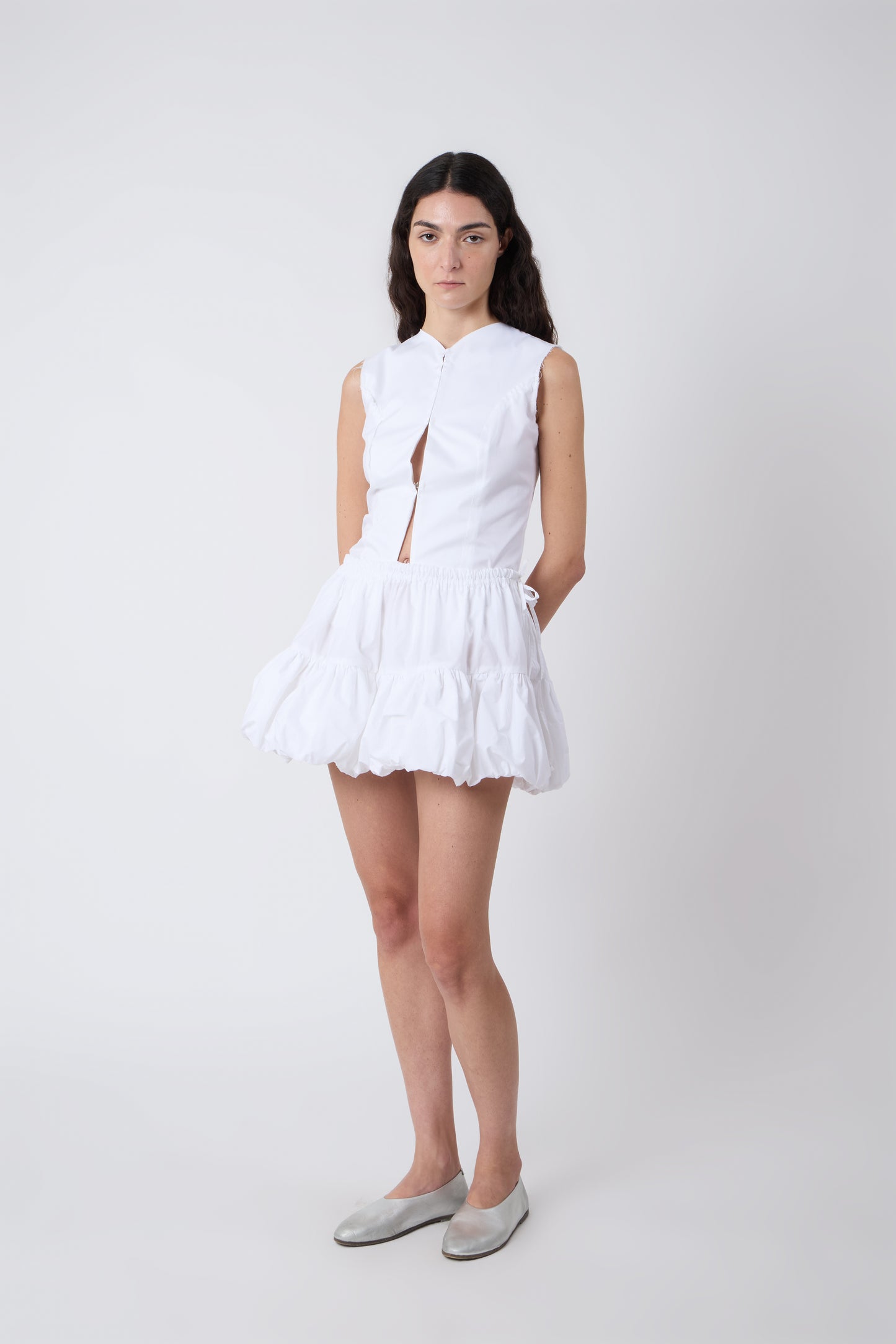 Miel Skirt in White Cotton