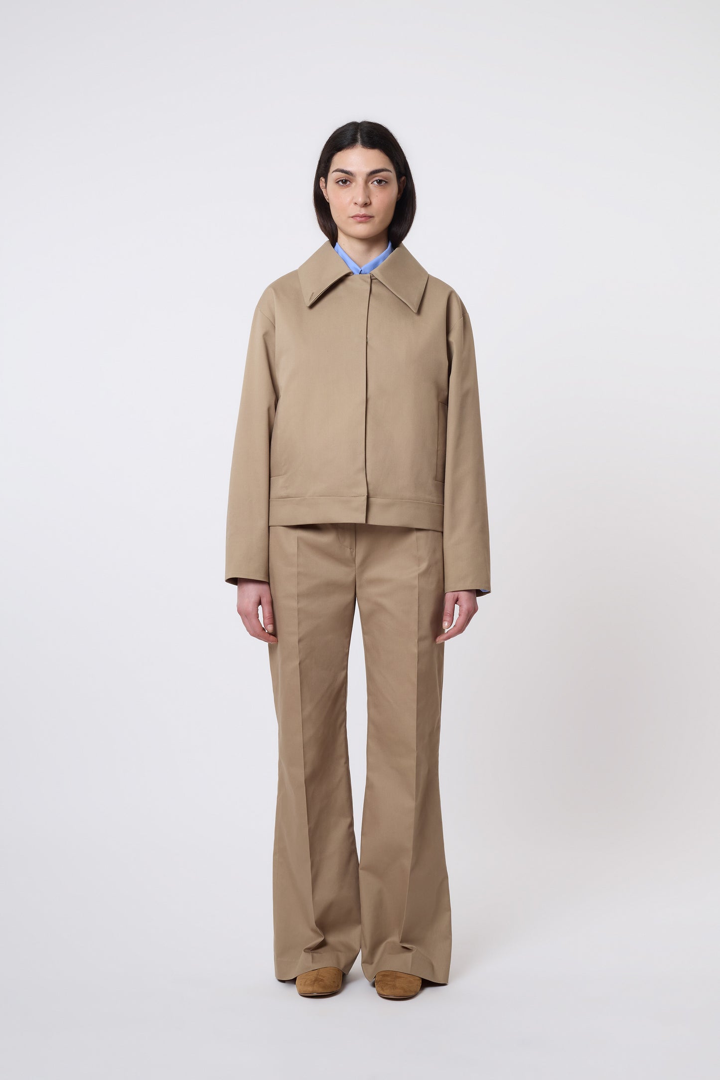 Olga Jacket in Beige Cotton