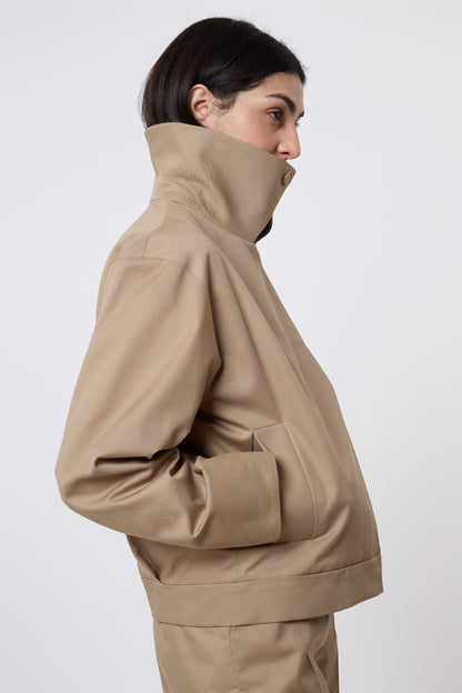 Olga Jacket in Beige Cotton
