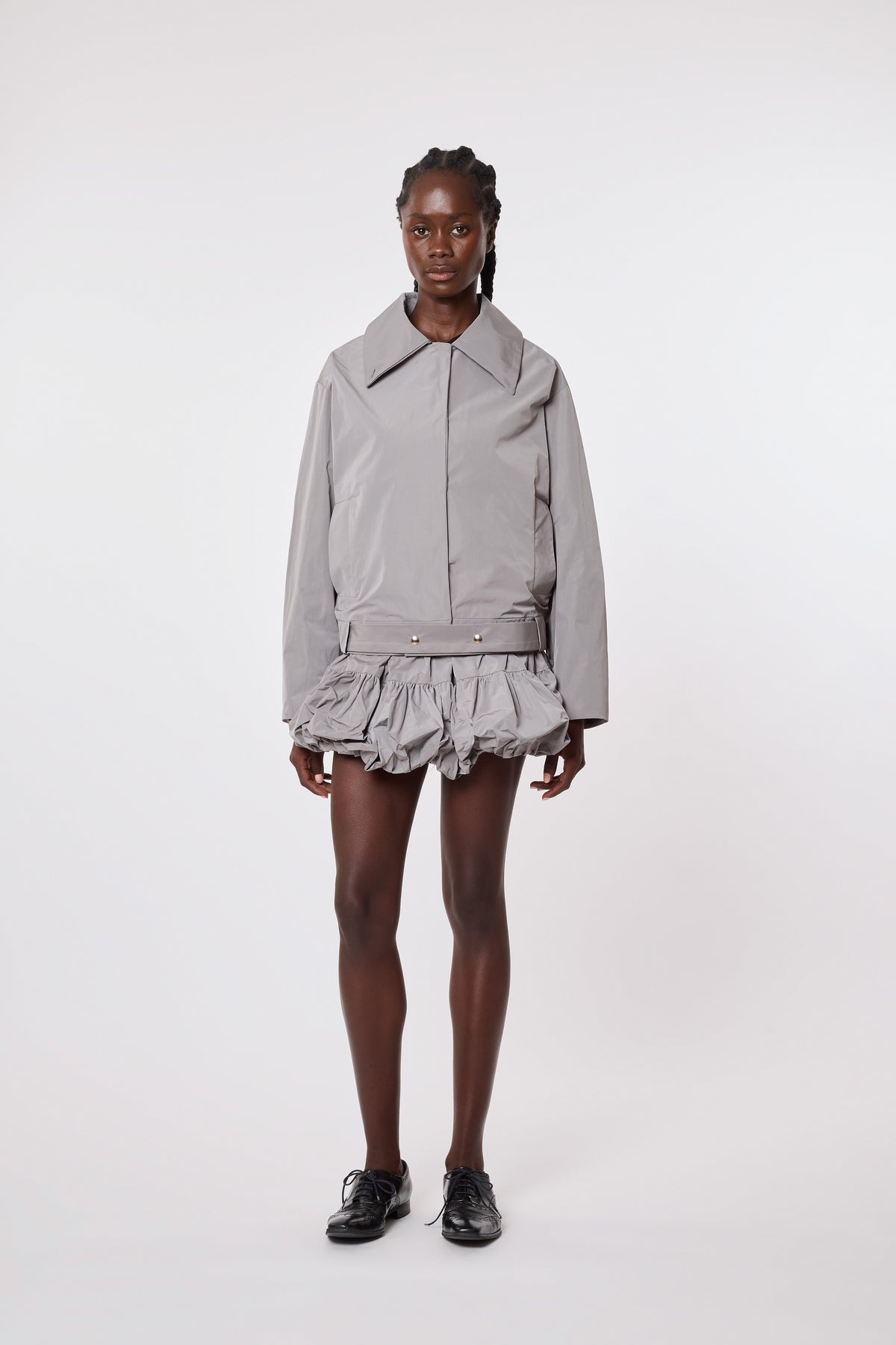Olga Jacket in Grey Nylon