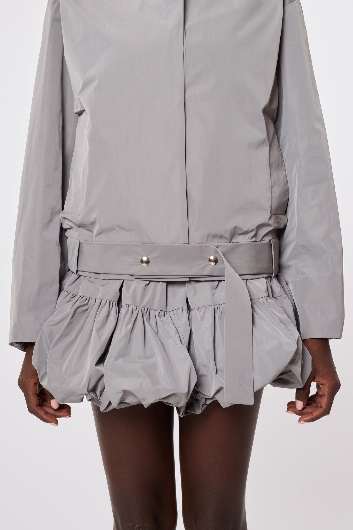 Olga Jacket in Grey Nylon