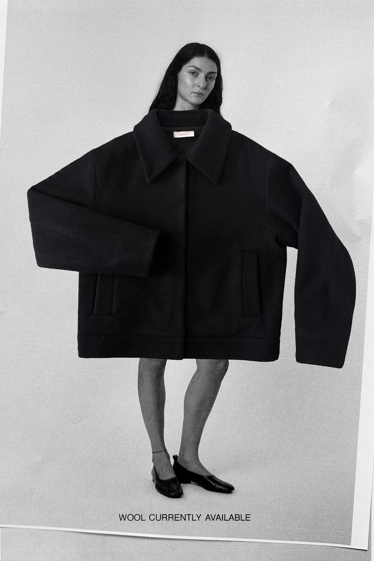 Olga Jacket in Black Brushed Wool