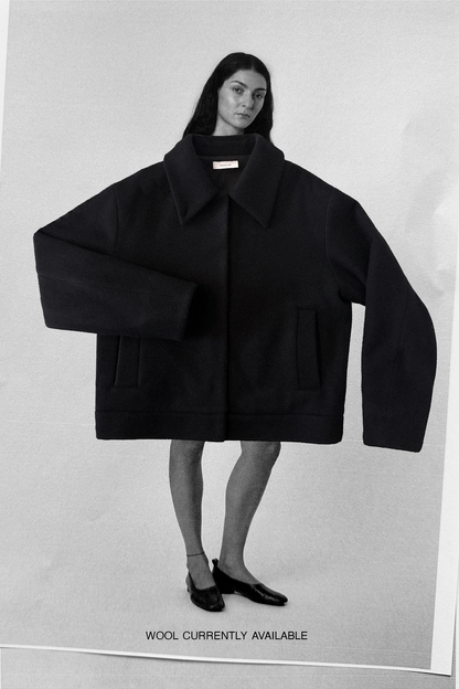 Olga Jacket in Black Brushed Wool