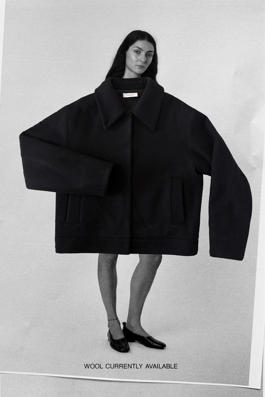 Olga Jacket in Black Brushed Wool