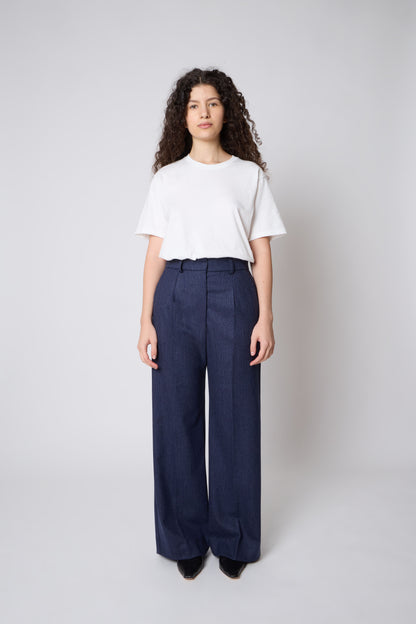 Gaspard Trousers in Blue Wool