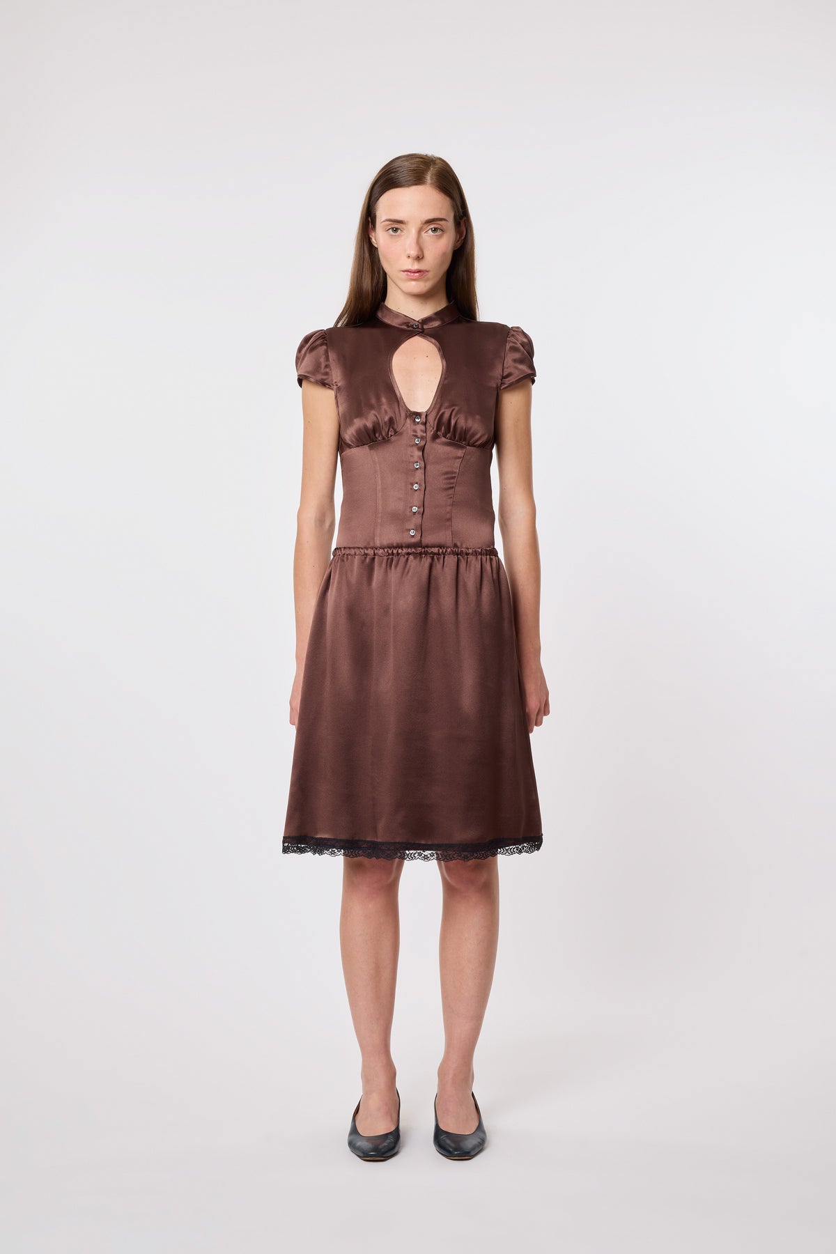 Pauline Skirt in Brown Silk