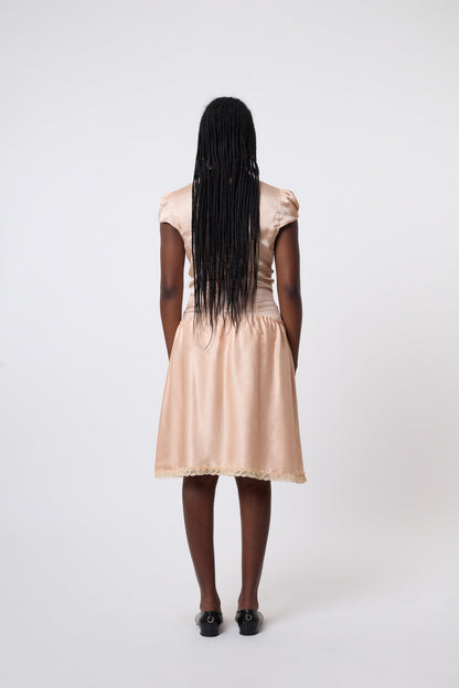 Pauline Skirt in Coral Satin