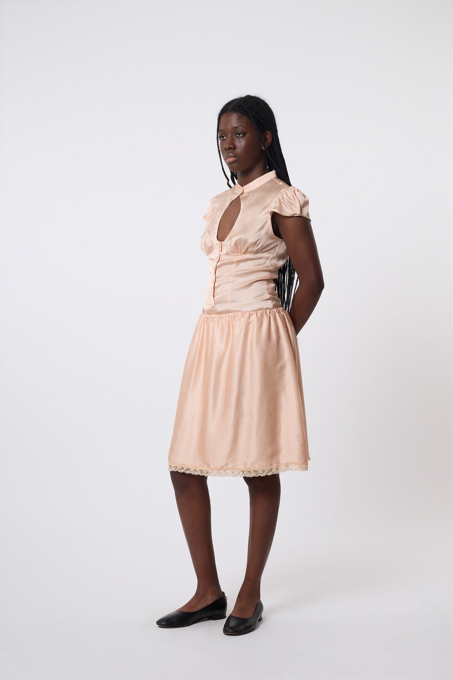 Pauline Skirt in Coral Satin