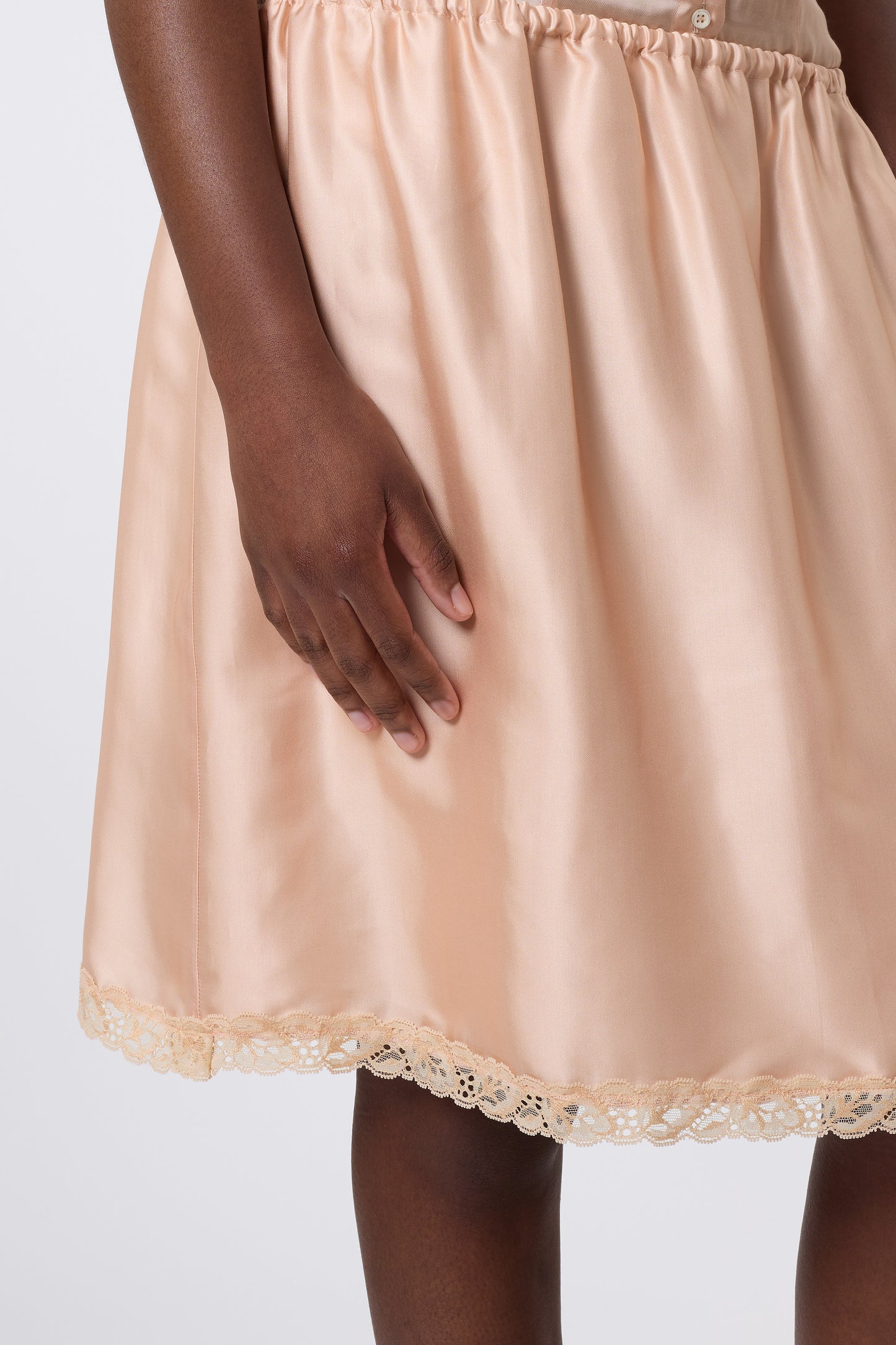 Pauline Skirt in Coral Satin