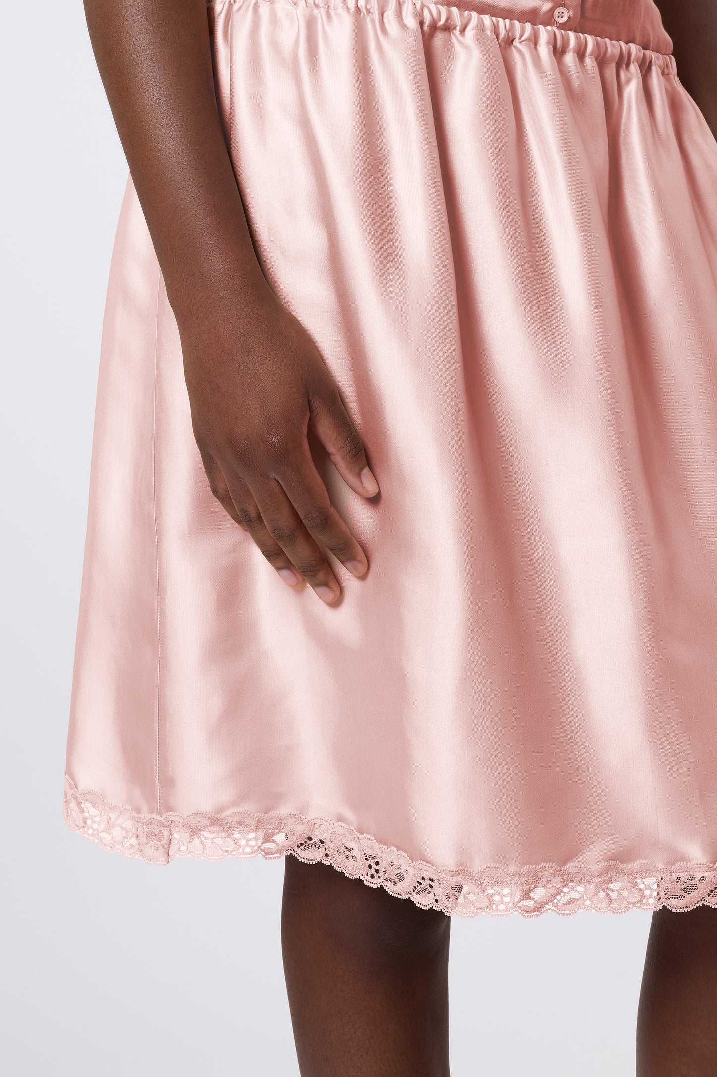 Pauline Skirt in Coral Satin