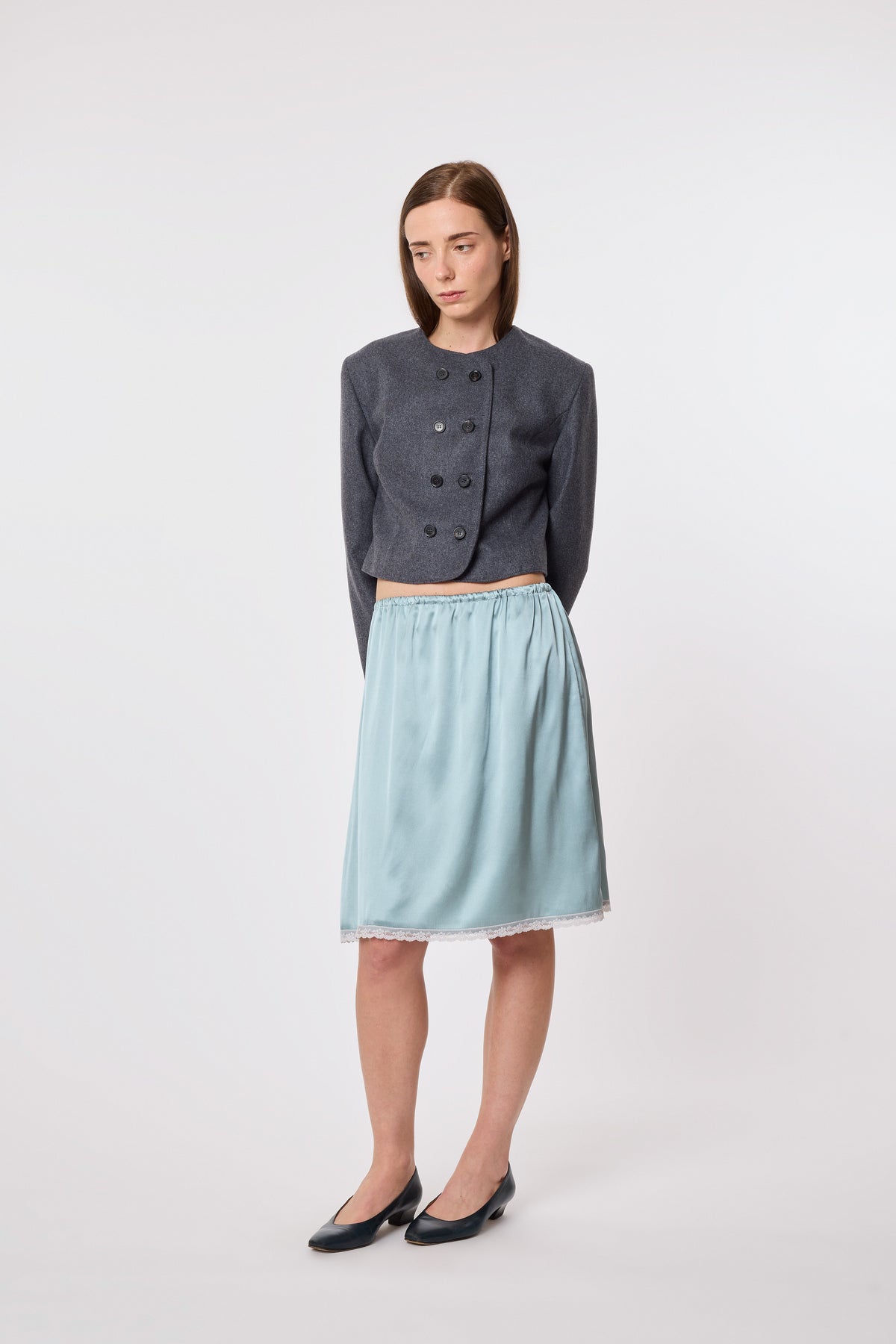 Pauline Skirt in Turquoise Silk