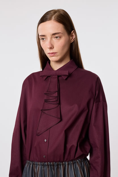 Jabot in Plum Cotton