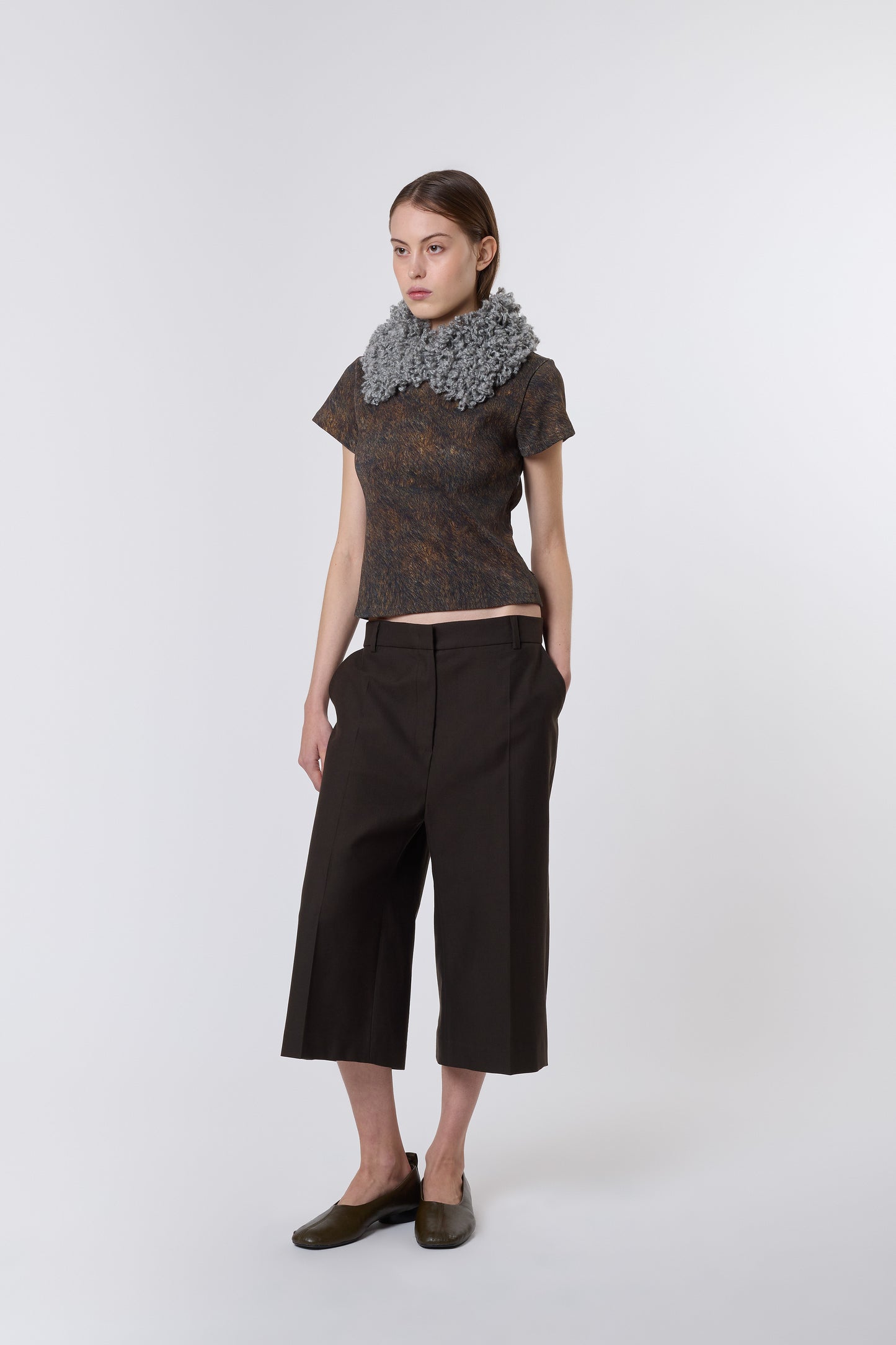 Hugi Bermuda in Brown Wool