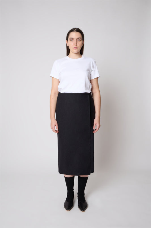 Madeleine Skirt in Black Wool