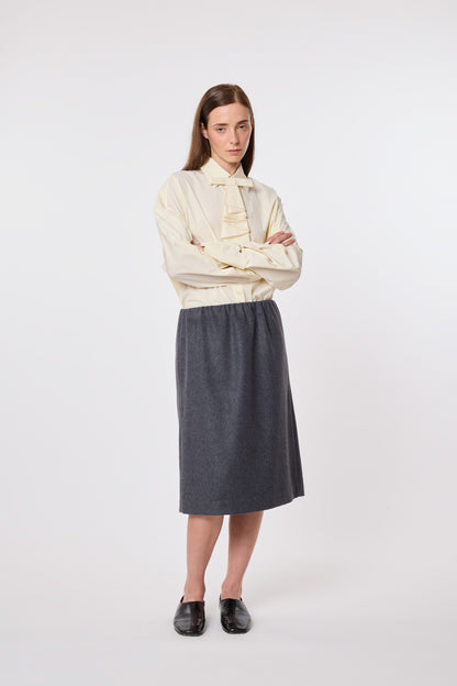 Ada Skirt in Grey Wool
