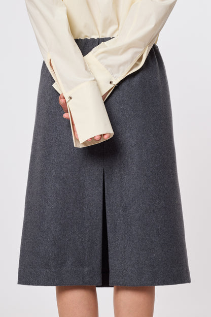 Ada Skirt in Grey Wool