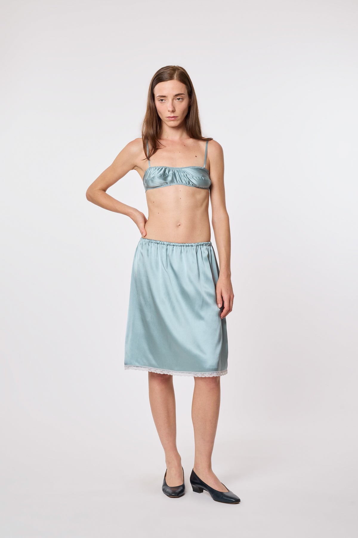 Tati Bra in Turquoise Silk