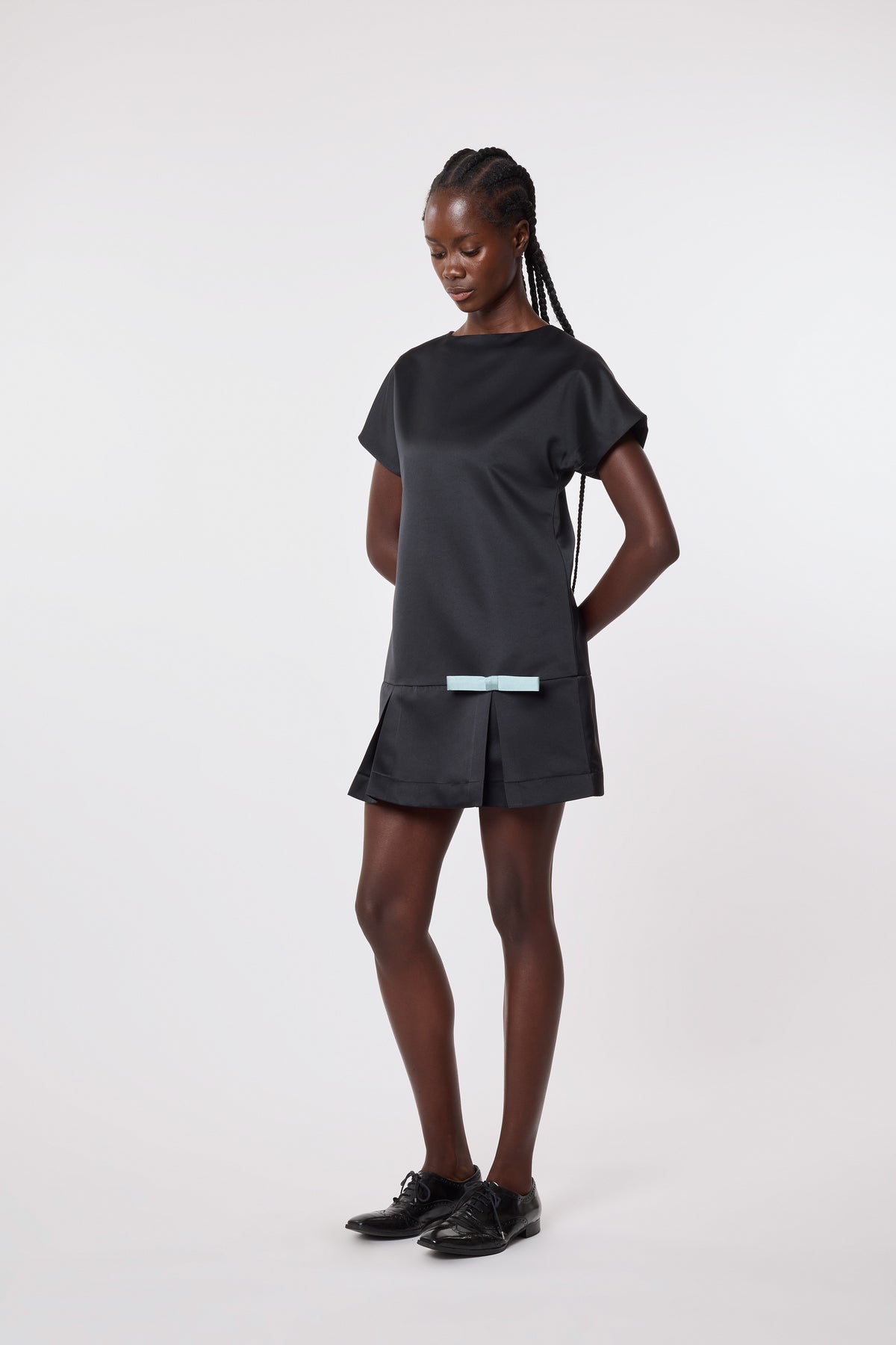 Tilda Dress in Black Duchesse