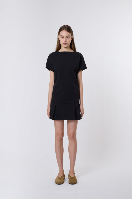 Tilda Dress in Black Wool