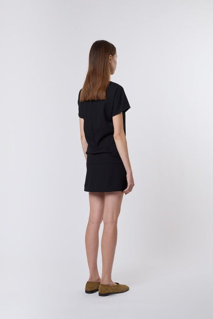 Tilda Dress in Black Wool