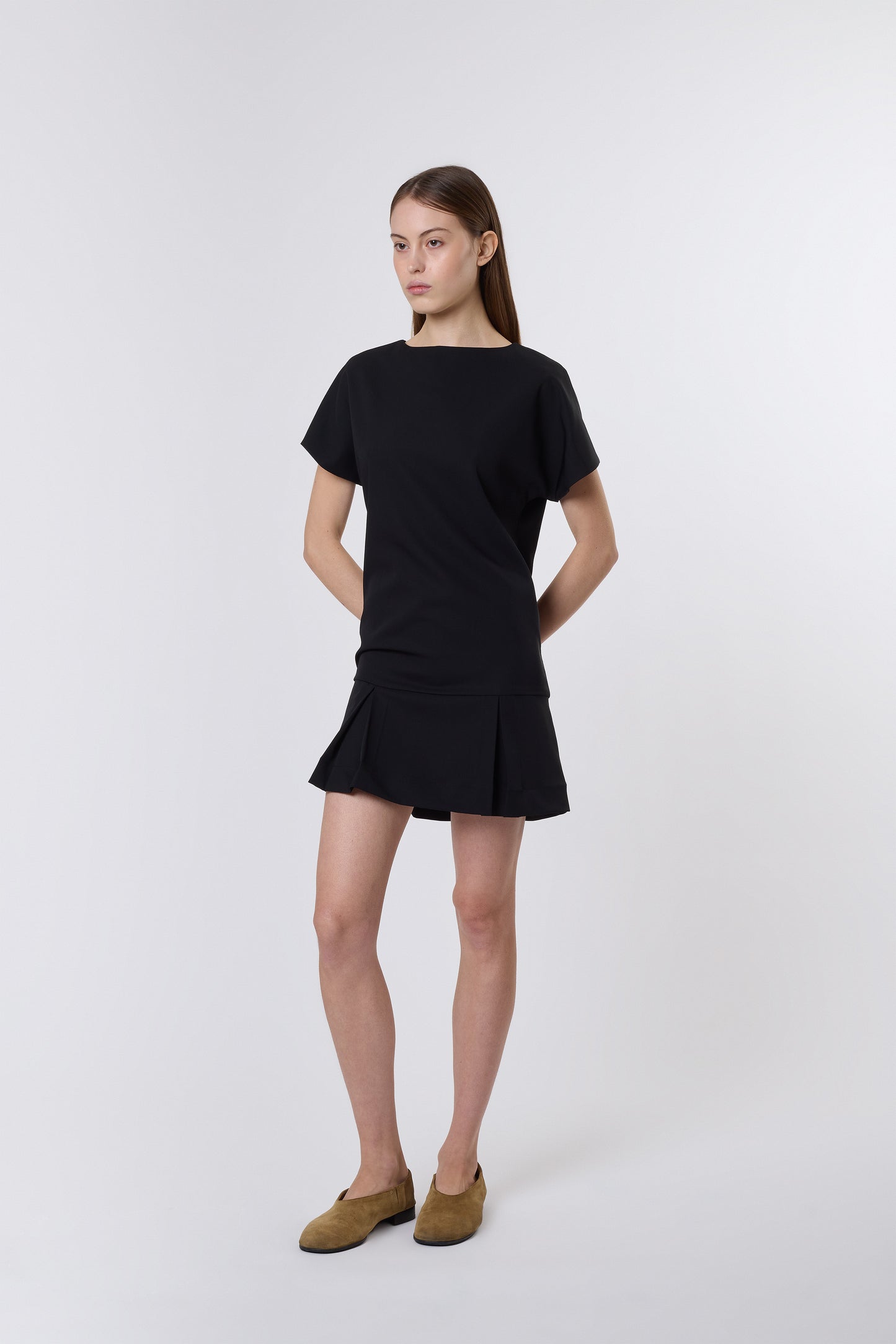 Tilda Dress in Black Wool