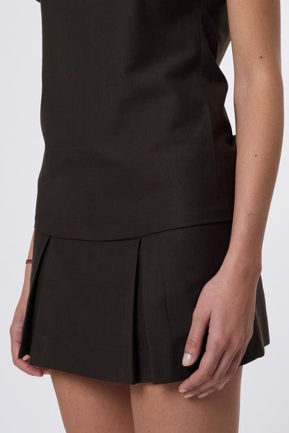 Tilda Dress in Brown Wool