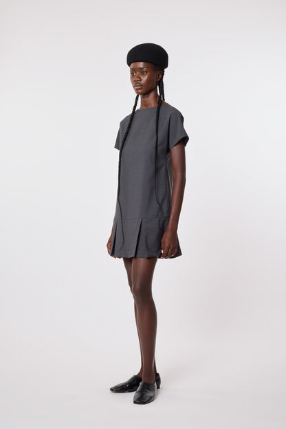Tilda Dress in Grey Wool