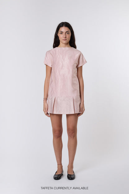 Tilda Dress in Blush Textured Taffeta