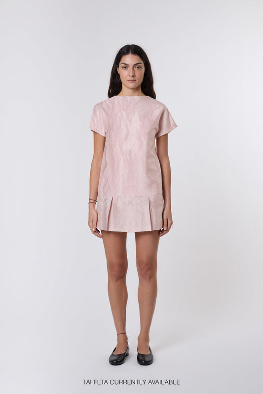 Tilda Dress in Blush Textured Taffeta