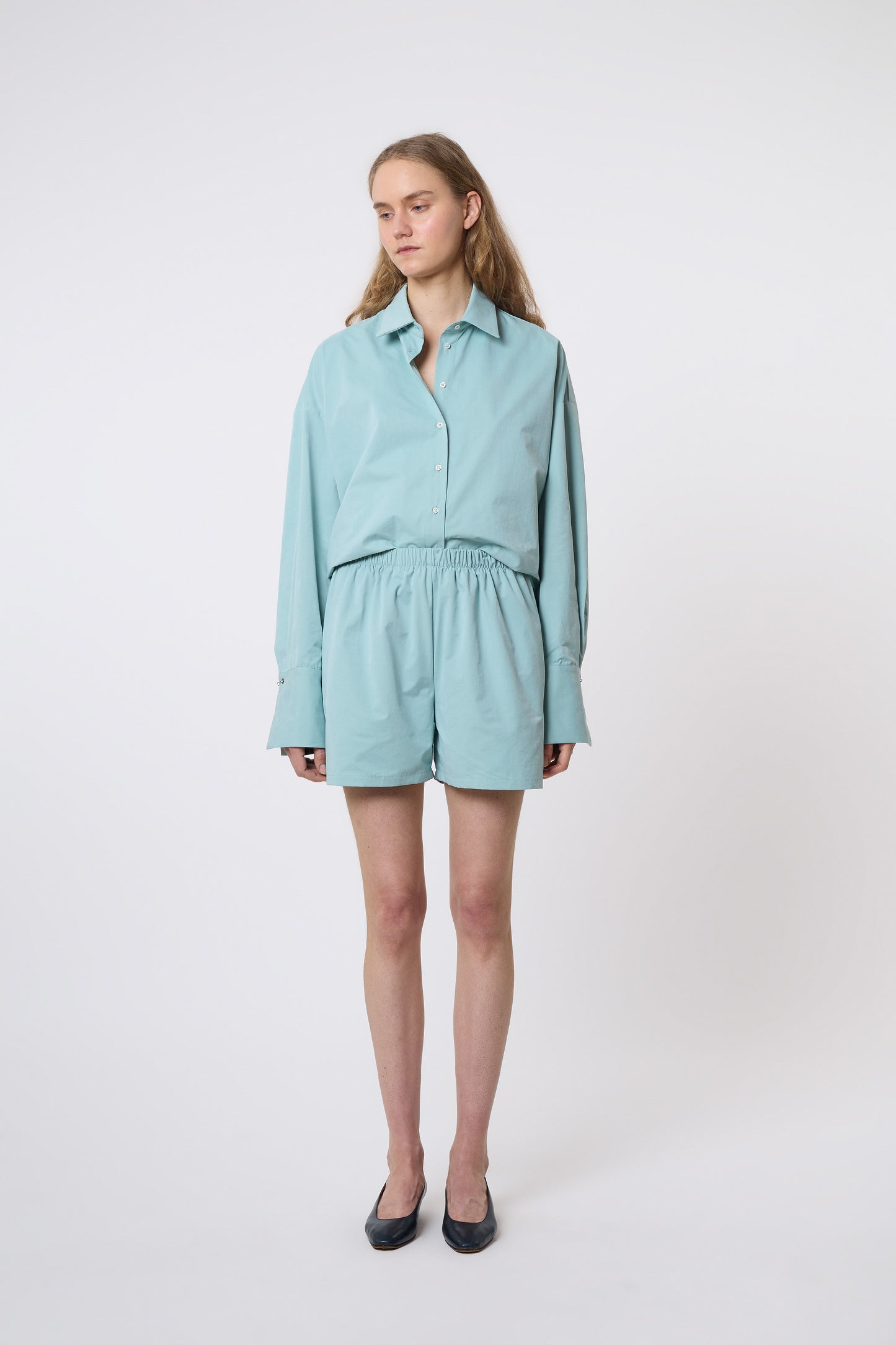 Timothée Shorts in Mint Cotton