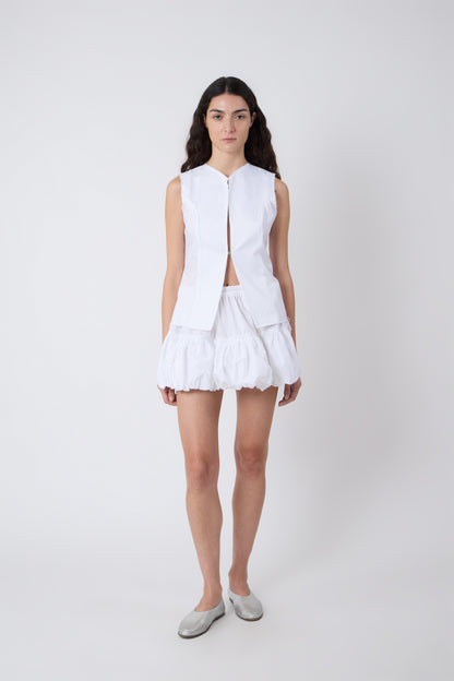 Vivienne Vest in White Cotton - Archive
