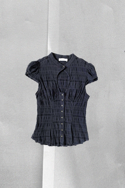 Berta Top in Blue Cotton