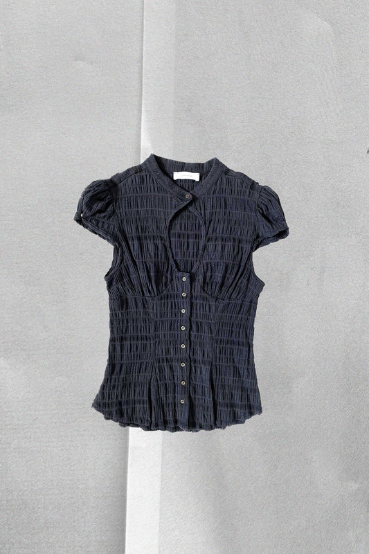 Berta Top in Blue Cotton